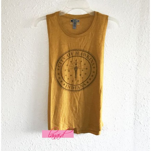 Netflix Stranger Things Hawkins Indiana Next Level Apparel Burnout Slub Tank XS - Picture 3 of 9